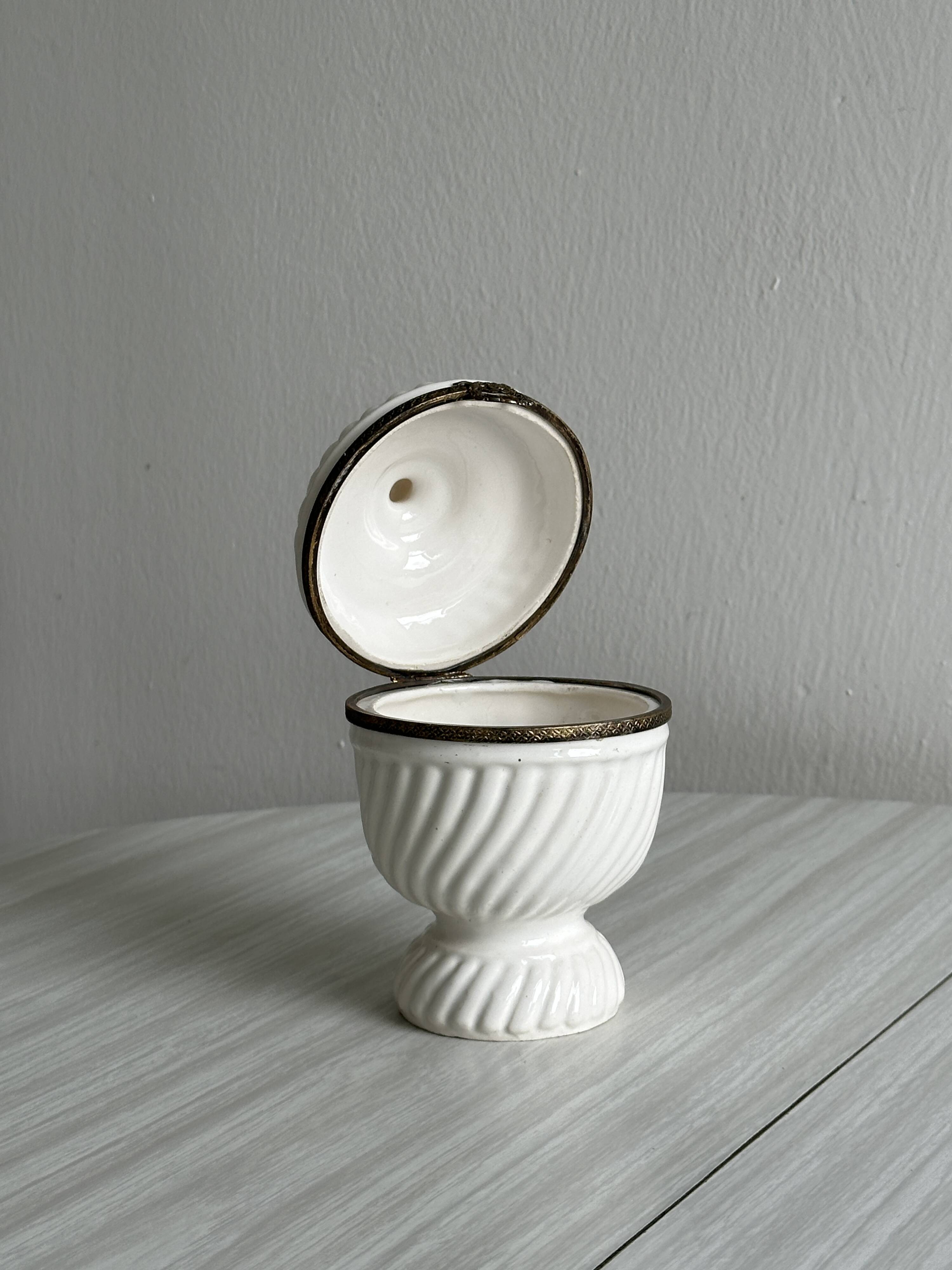 Antique white porcelain candy box