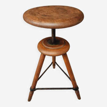 Antique swivel stool studio stool workshop stool beech 20s