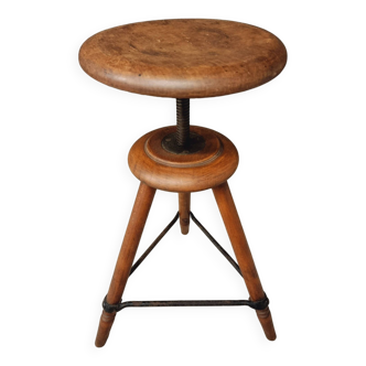 Antique swivel stool studio stool workshop stool beech 20s