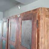 Vintage wooden wardrobe, 4 doors, cloakroom style.