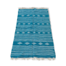Handmade blue and white kilim rug in pure wool