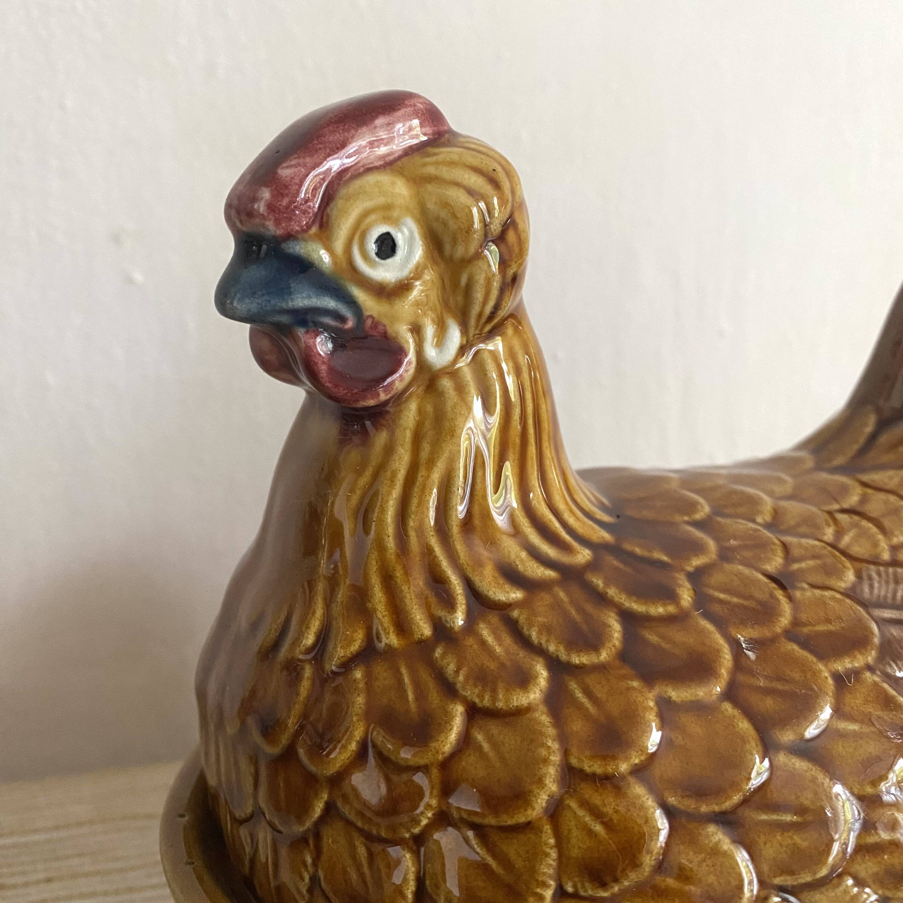 Ceramic hen, vintage zoomorphic terrine