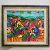 Framed painting of the Caribbean, early twenty-first century