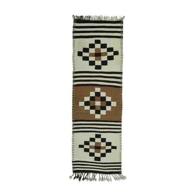 Tapis couloir vintage turc Oushak fait main beige des années 1970 92x292