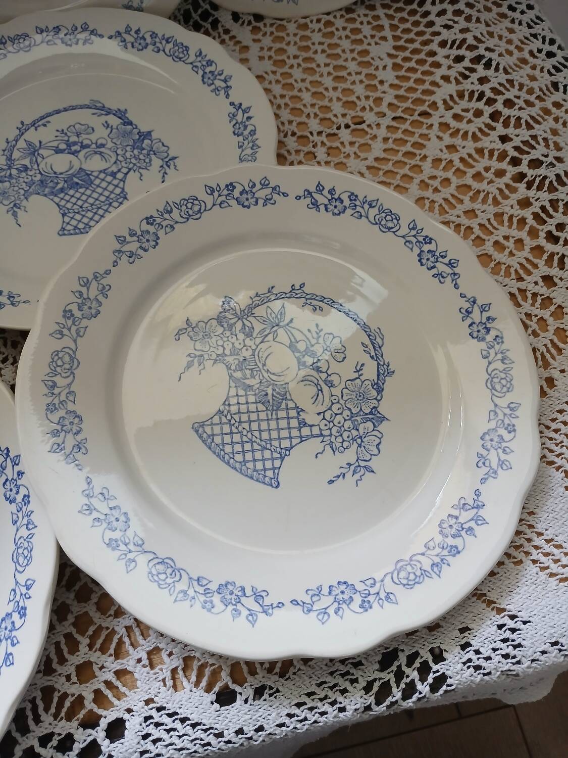 7 antique dinner plates