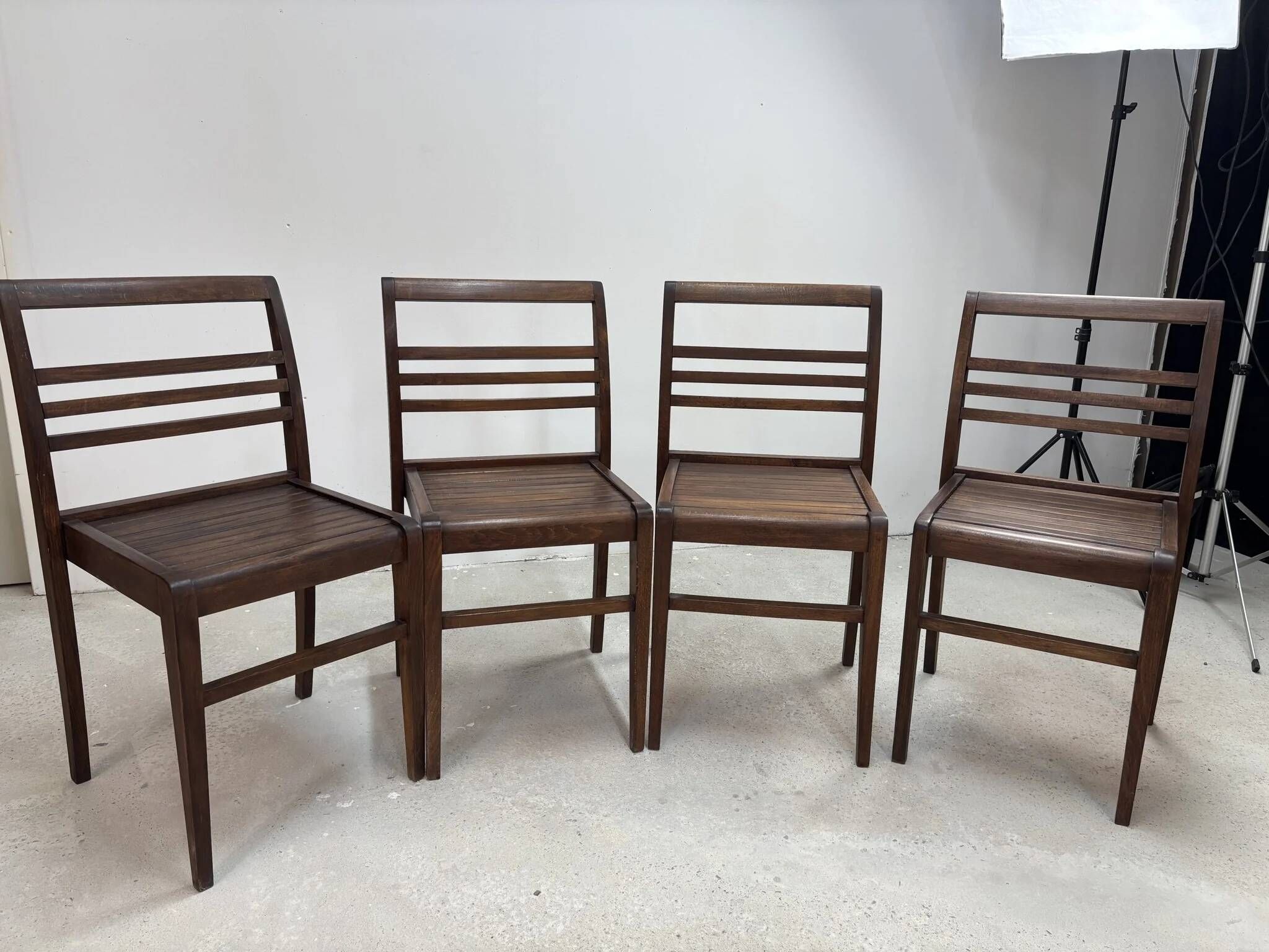 Four chairs from the Reconstruction design by René Gabriel, model 103.