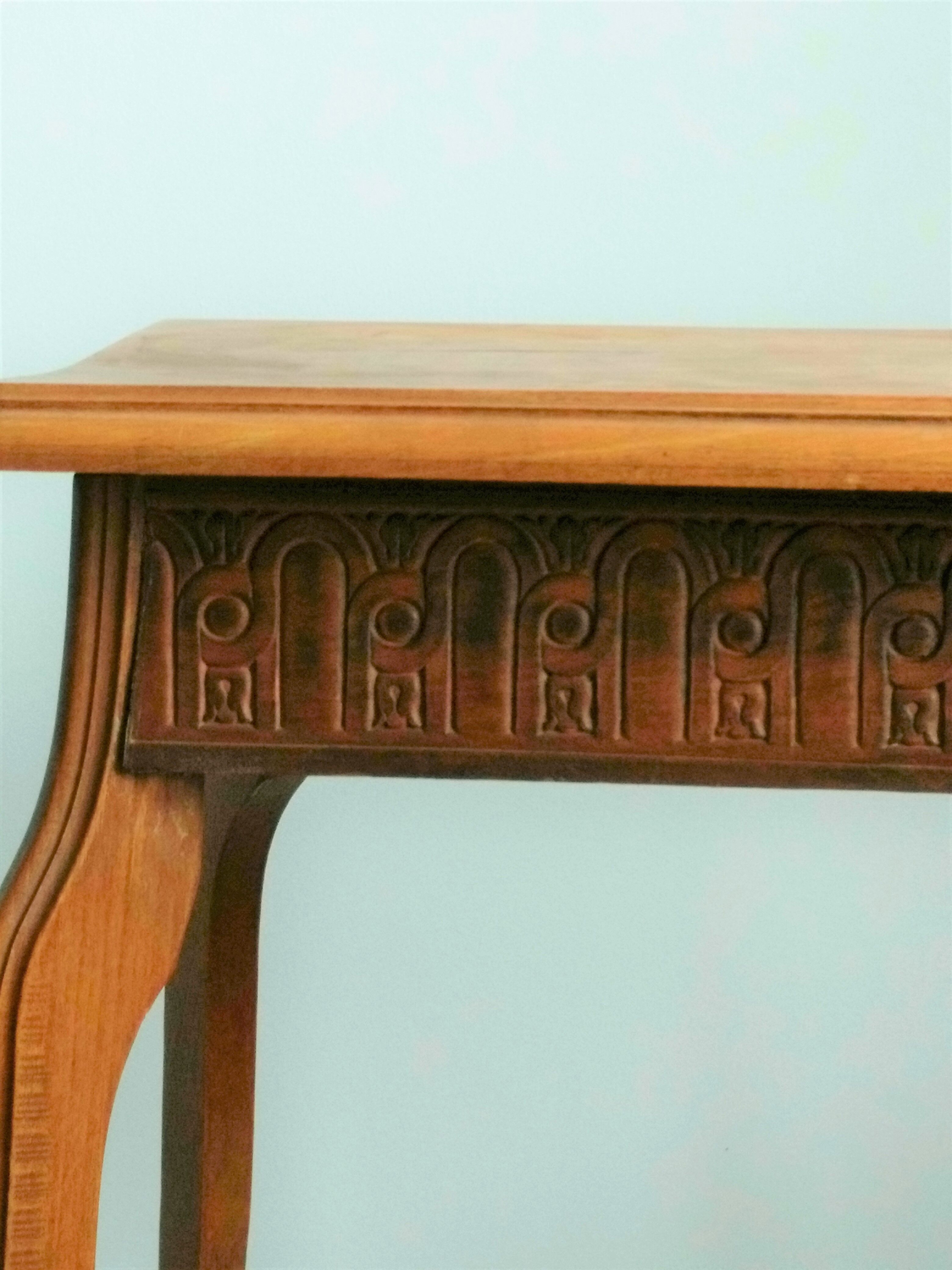 Art Deco side table wooden top