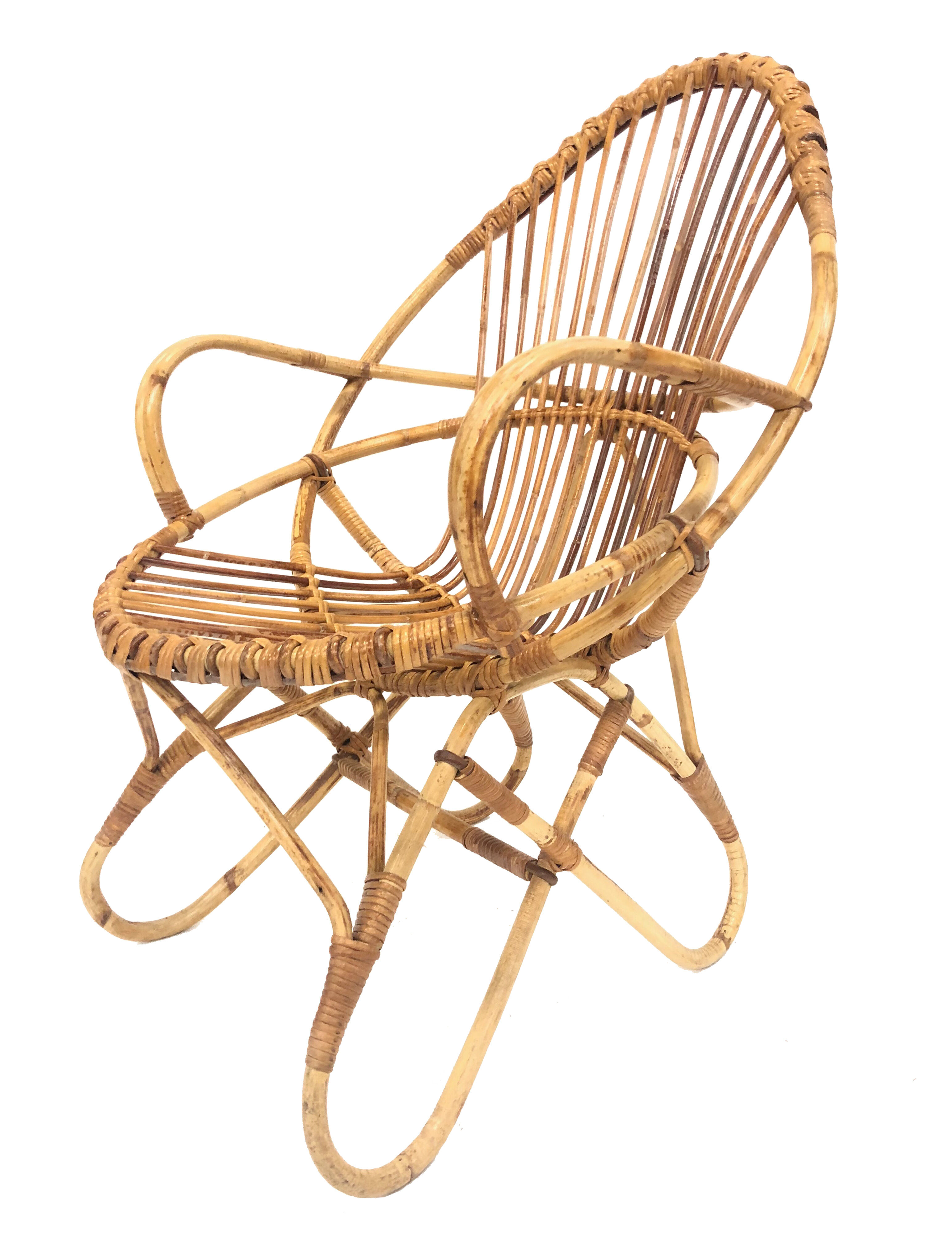 Rohe Noordwolde rattan chair, 1960, Netherlands