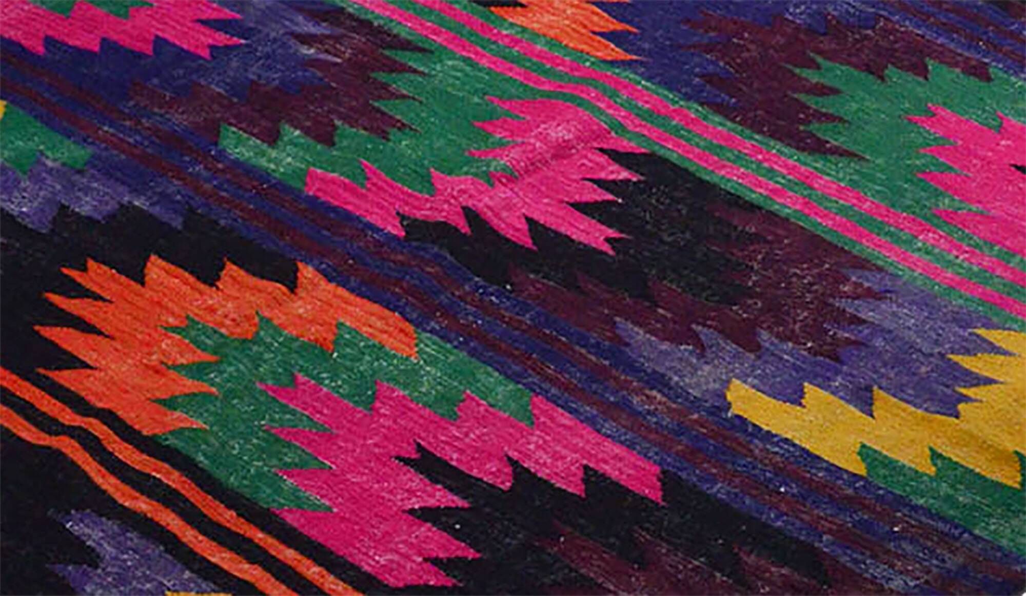 Turkish Kilim Yuruk Vintage 177x338 cm Geometric Multicoloured