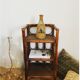 Wooden and rattan shelf