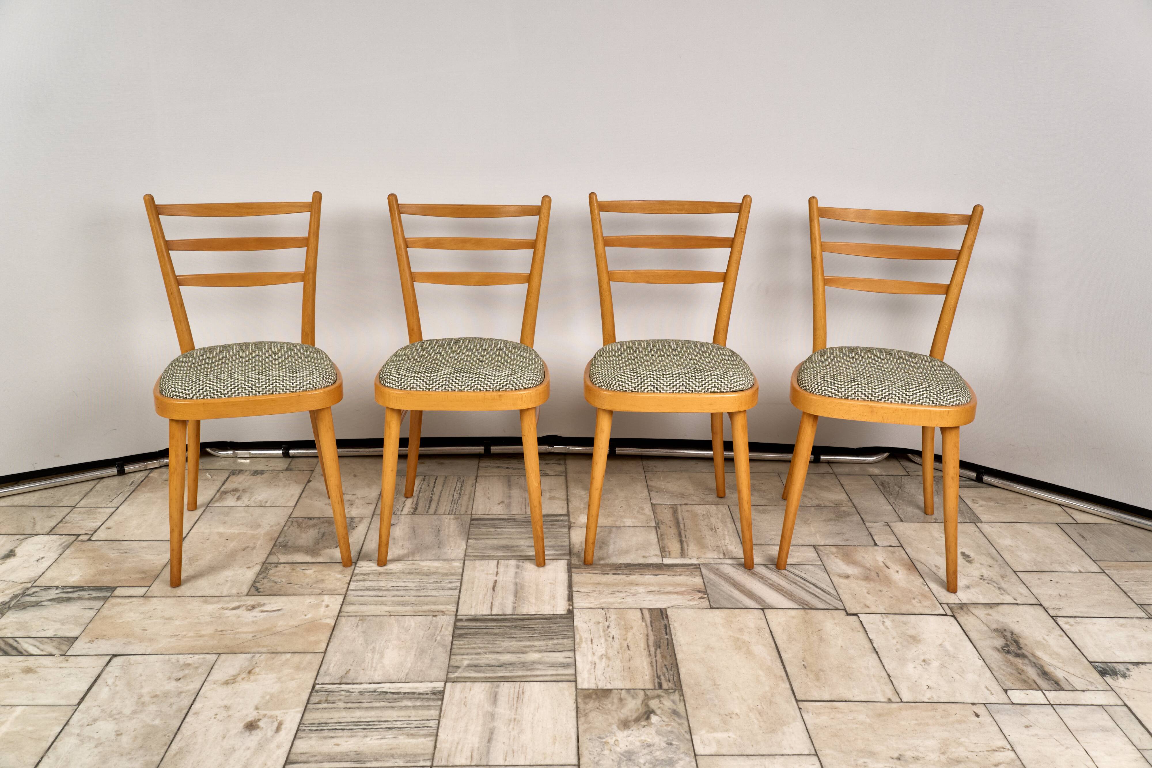 Set of 4 Dining Chairs, TON, 1960s, Czechoslovakia