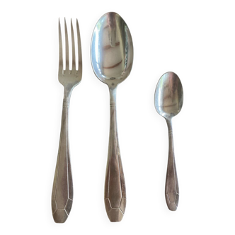 Silver-plated metal cutlery box