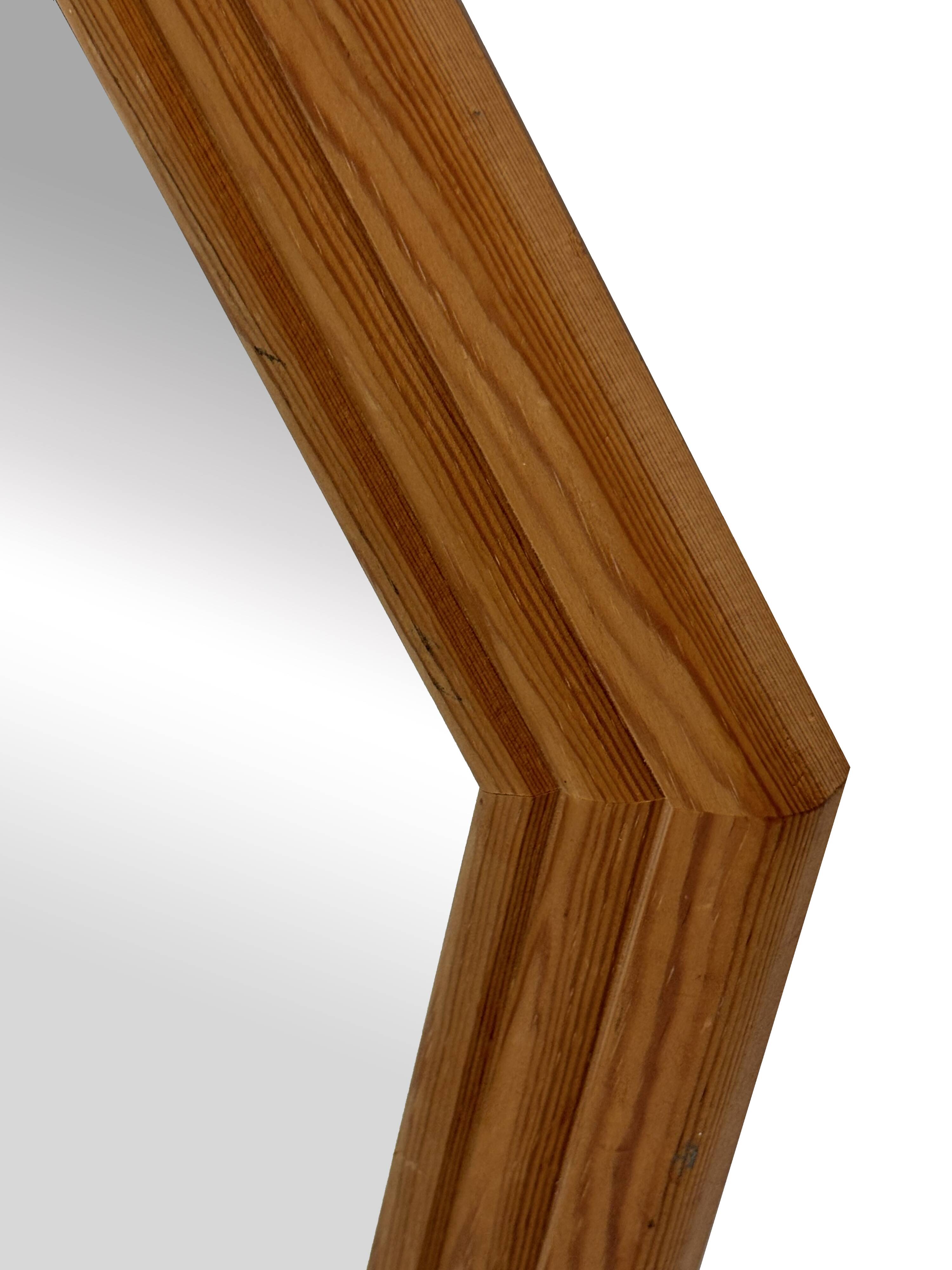 Vintage 70s Pine Mirror Swedish Design