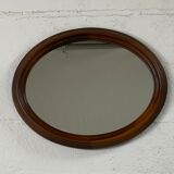 Oval wooden mirror