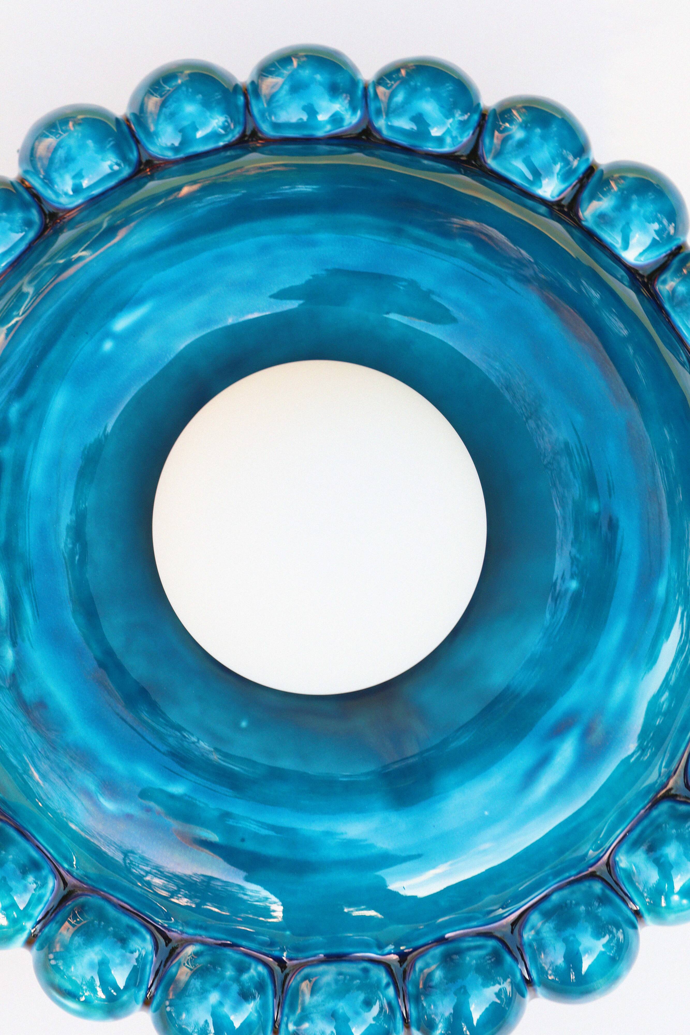 Luna Tall Lagoon Blue Wall Lamp