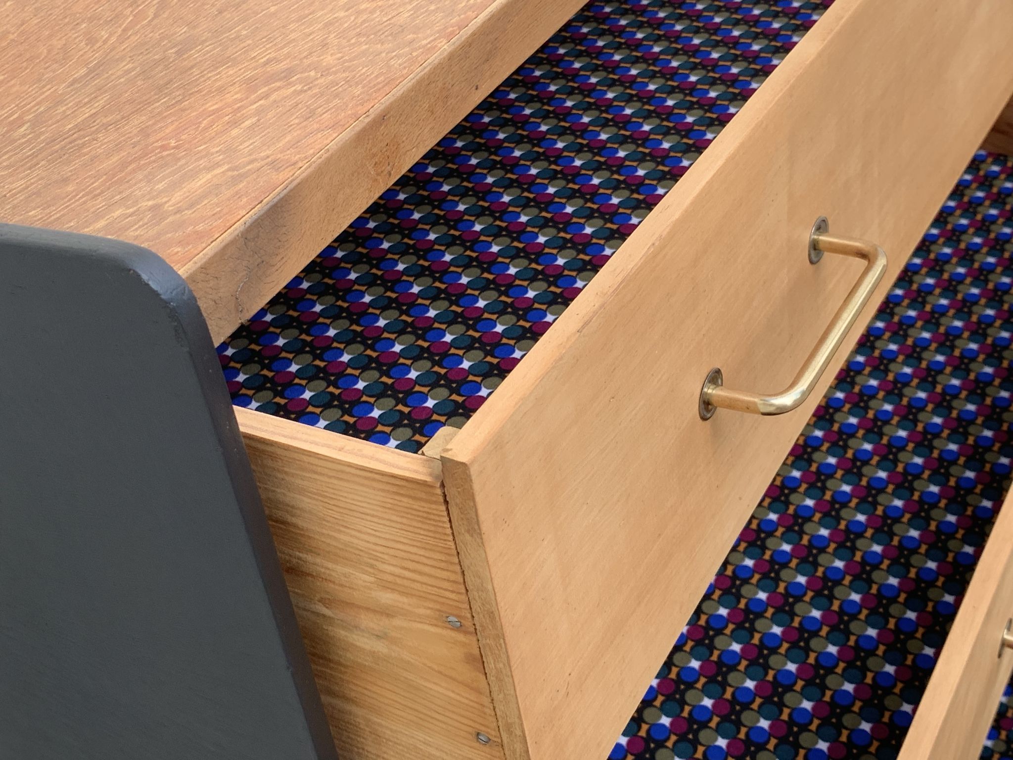 1960 compass foot chest of drawers