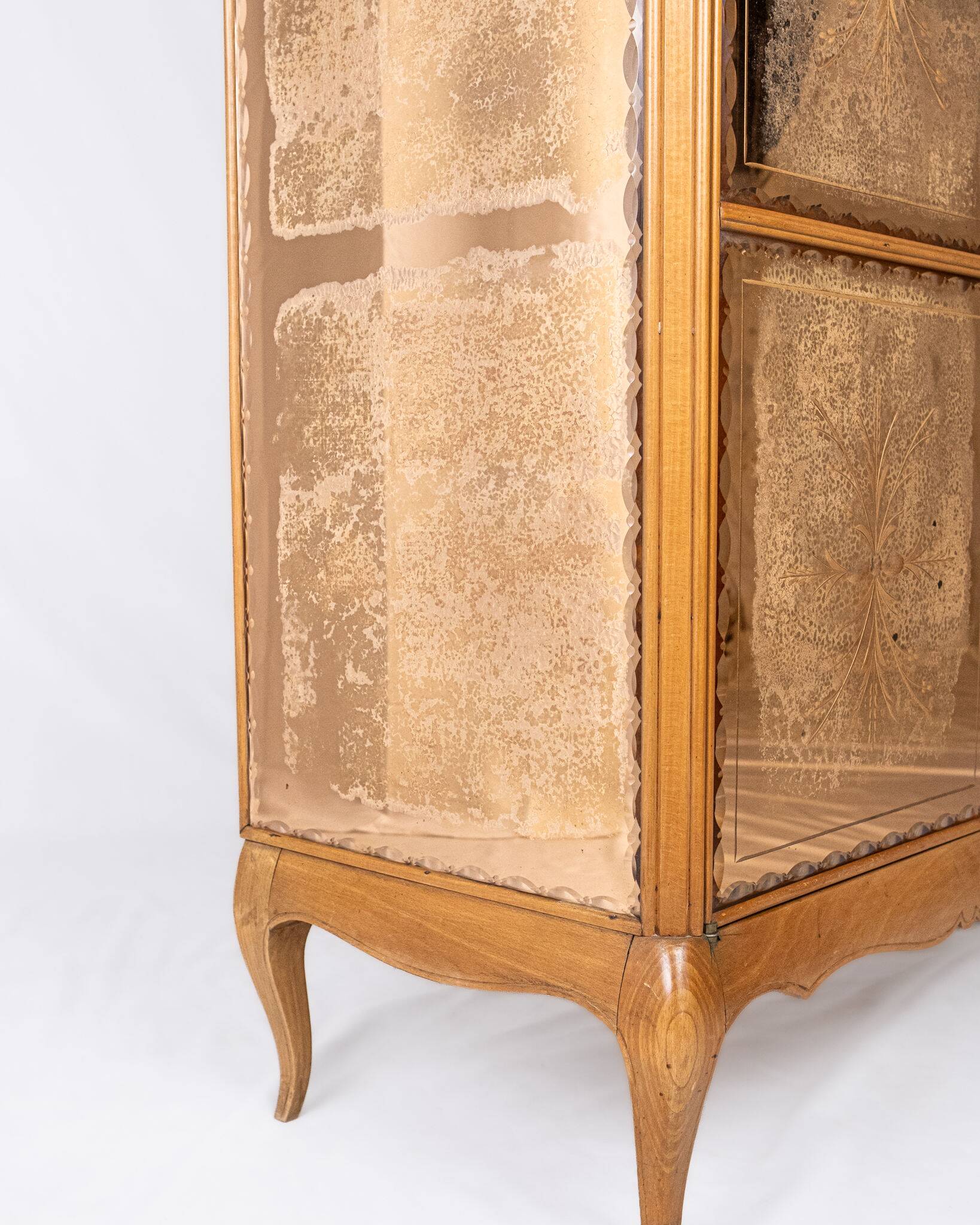 Art Deco wardrobe or cabinet with mirrors, France, 1920-1930s