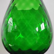 XXL vintage Cognac vase blown glass from Empoli, Italy in emerald green.