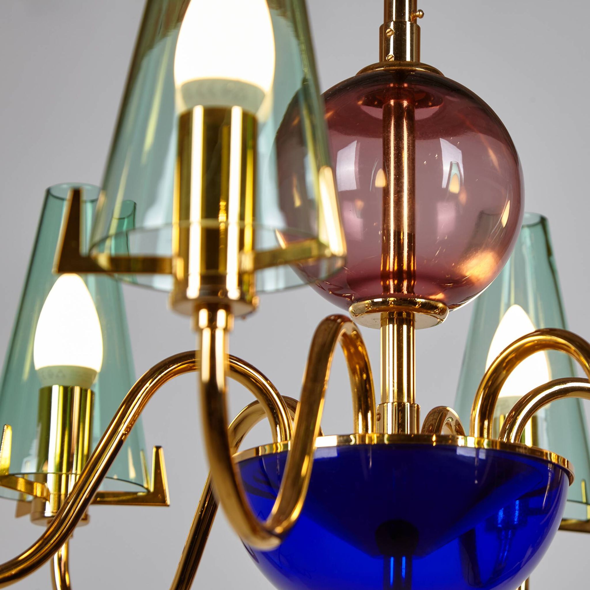 Italian Glass Chandelier, 1980s (MK9505)