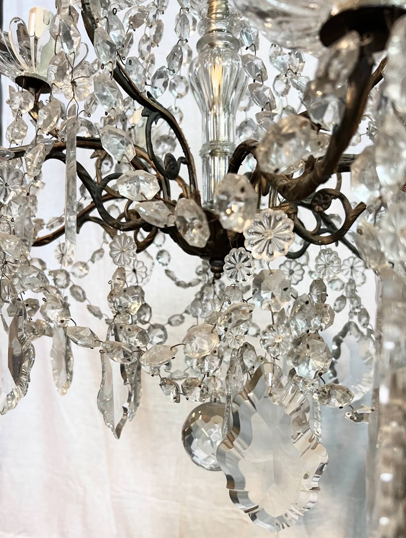 12-light crystal chandelier, antique light fixture
