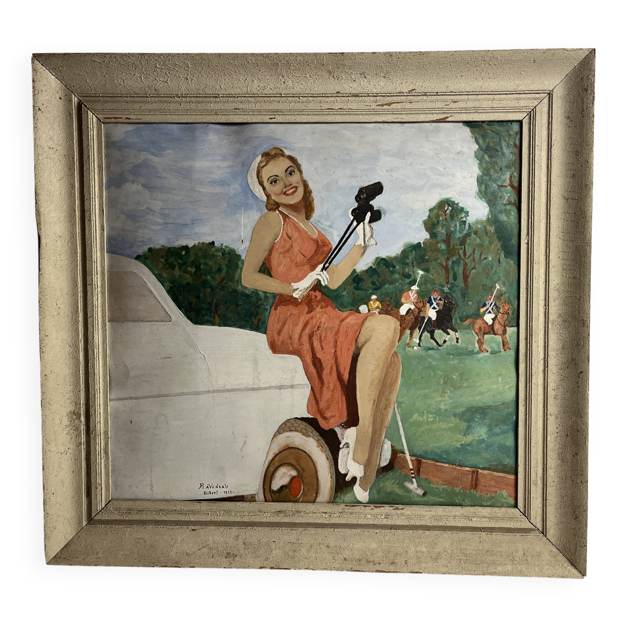 Gouache on pin-up panel signed and dated 20th century