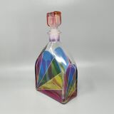 Carafe ou bouteille décorative d'exception des années 1970, signée Luigi Bormioli. Fabriquée en Italie.