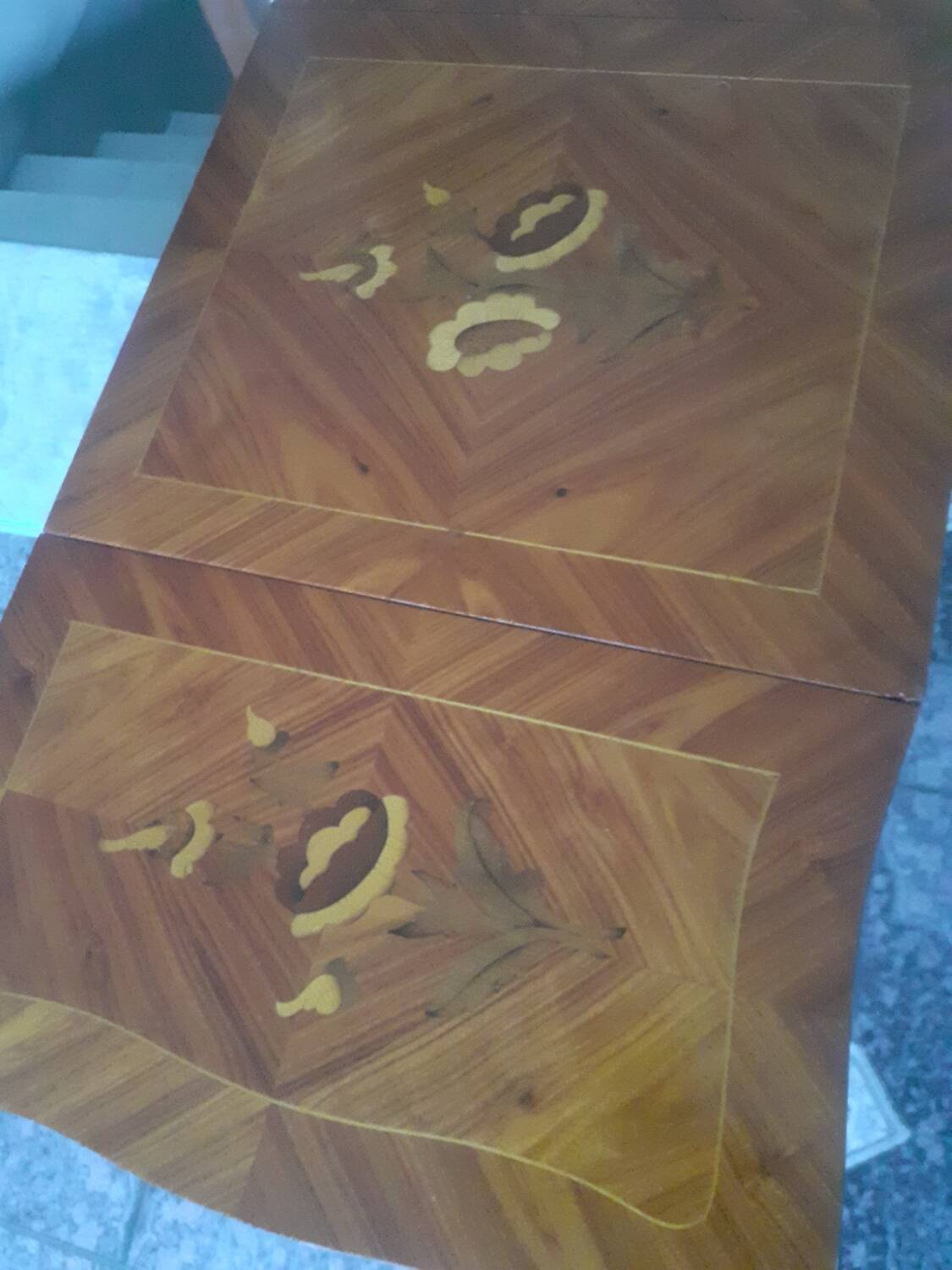 Louis XV style rosewood marquetry dressing table