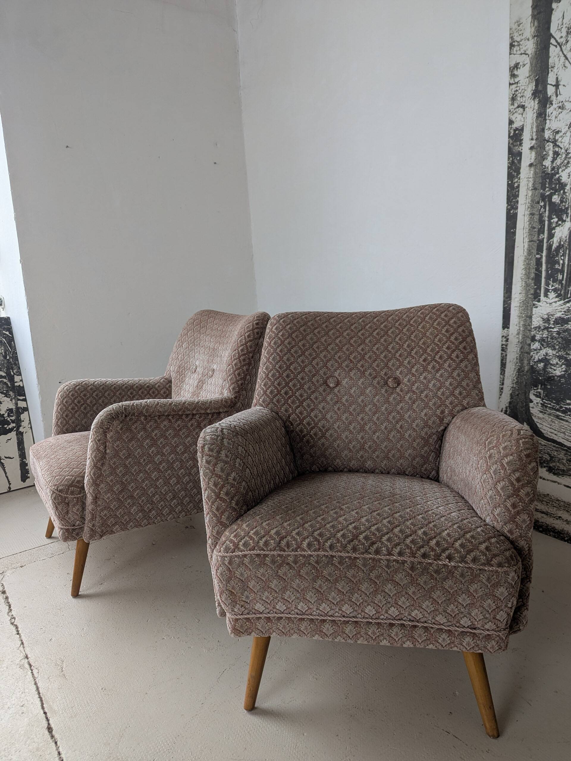 Paire de fauteuils cosy, vintage 1960