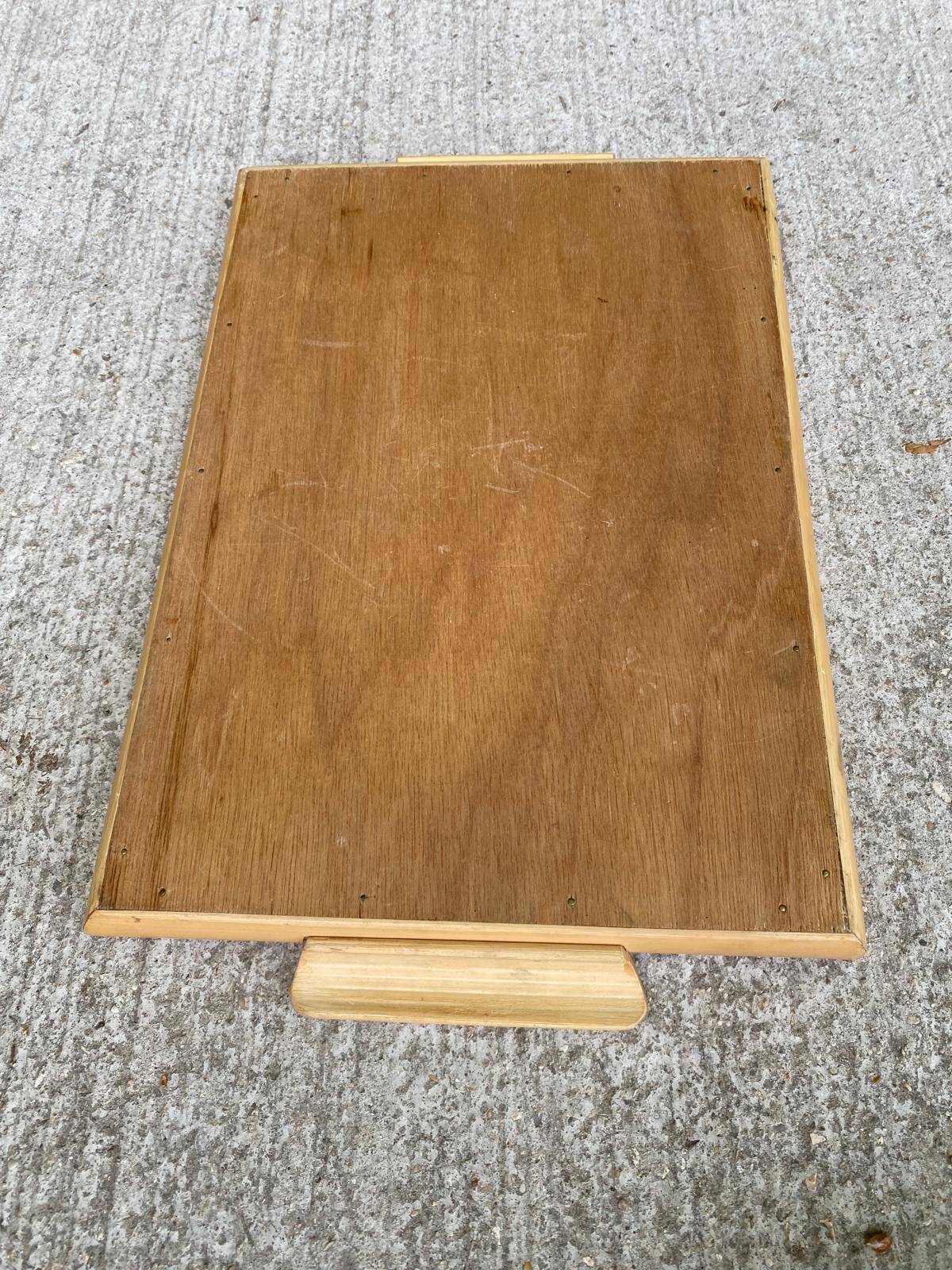 Vintage woven bamboo breakfast serving tray