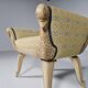 Swan neck bench, hand-carved, France, 1940s