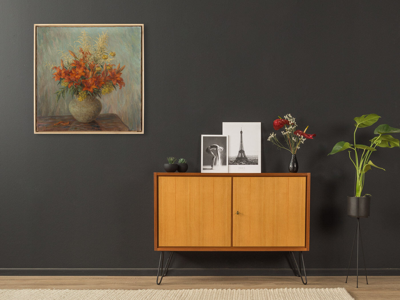 Red Lilies, Oil on Canvas, 74 x 74 cm