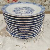 Set of 12 Bavaria porcelain dessert plates model China Blau