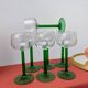 7 green Alsace wine glasses