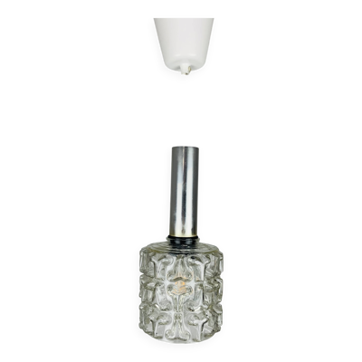 Suspension verre ciselé années 60 vintage