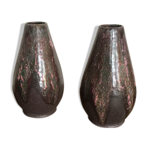 Paire de vases en grès