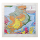 Old map of France Paris basin 43x43cm from 1950