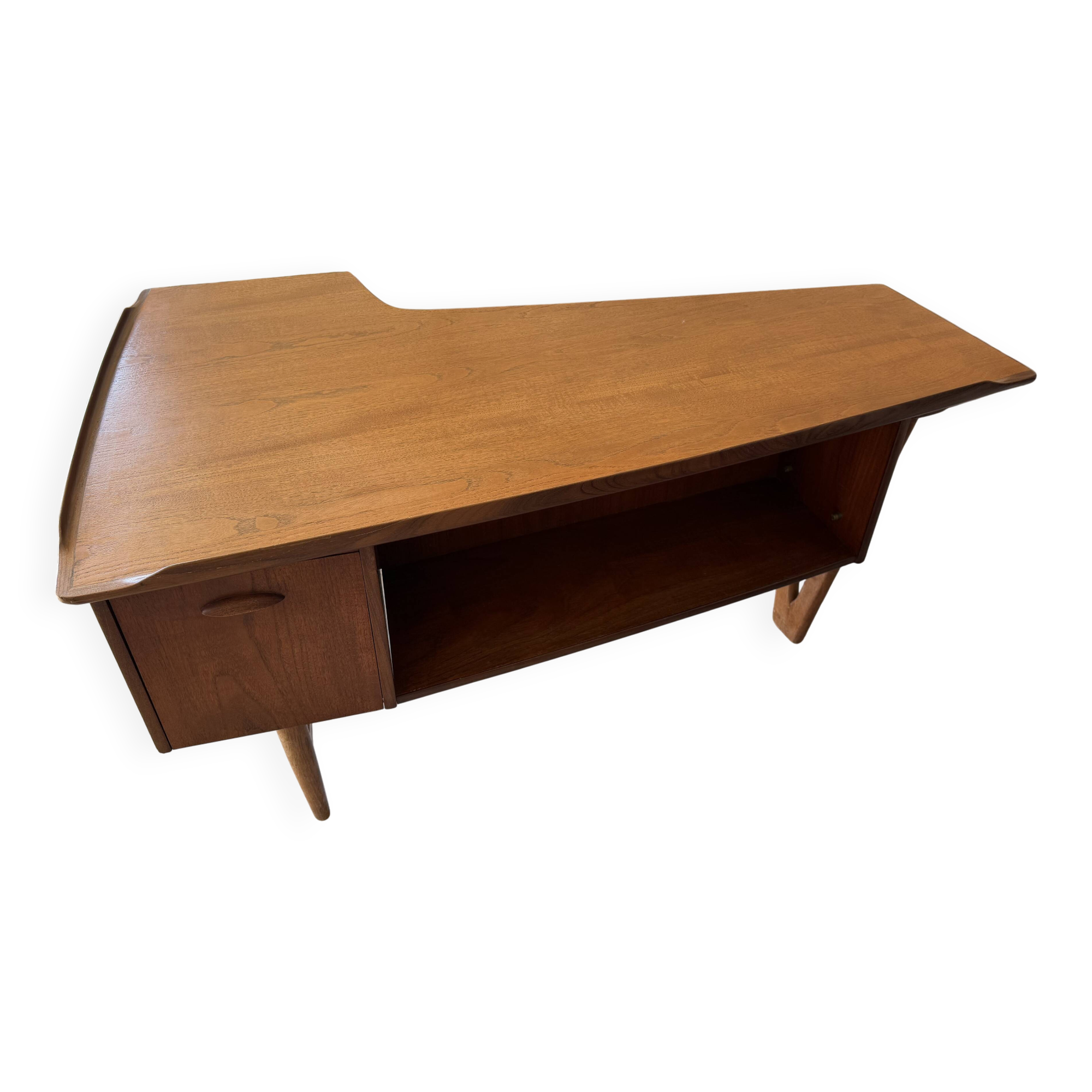 1 Lovig desk in teak, oak base circa 1960