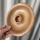 vintage sculptural candle holder made of turned wood