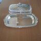 Silver metal butter dish