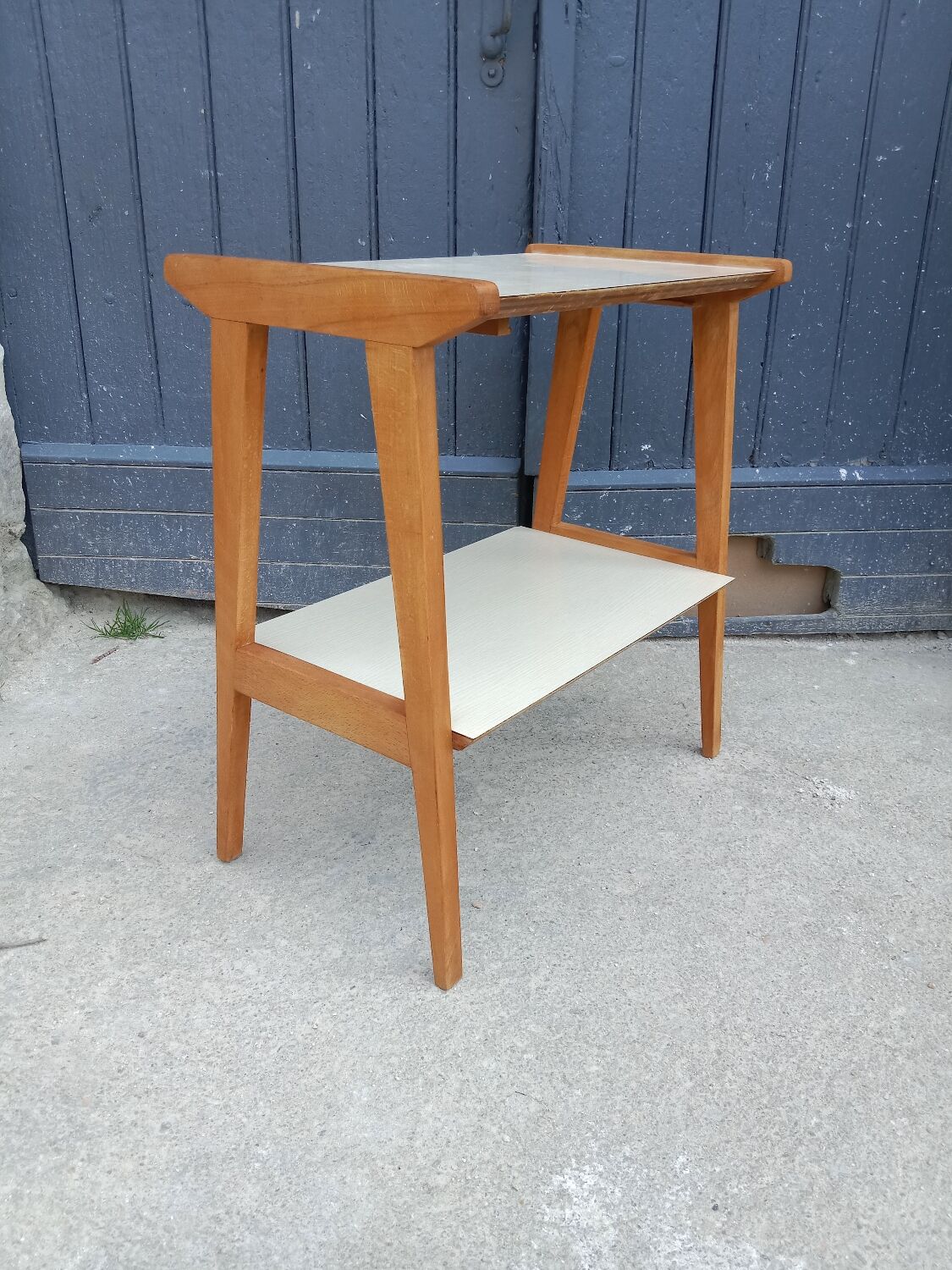 Side table with compass legs