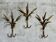 Set of 3 wheat sheaf coat hooks, Italy, 1960s, Hans Kogl style.