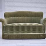 1960s, Danish 2-seater sofa, original furniture velour, beech wood.