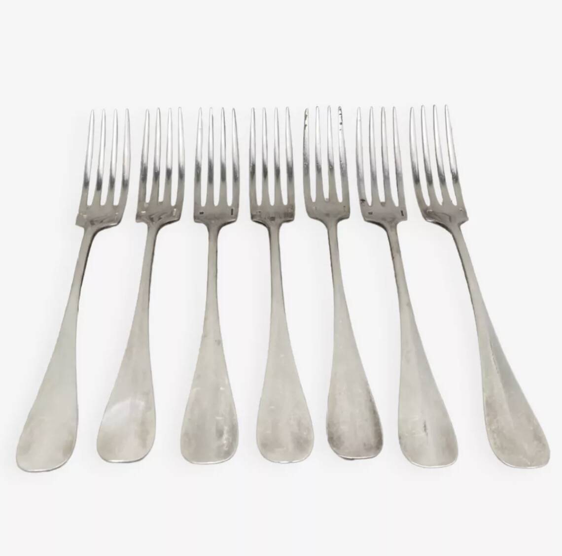 6 Christofle forks in silver metal Christofle model Fidélio Baguette