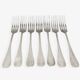 6 Christofle forks in silver metal Christofle model Fidélio Baguette