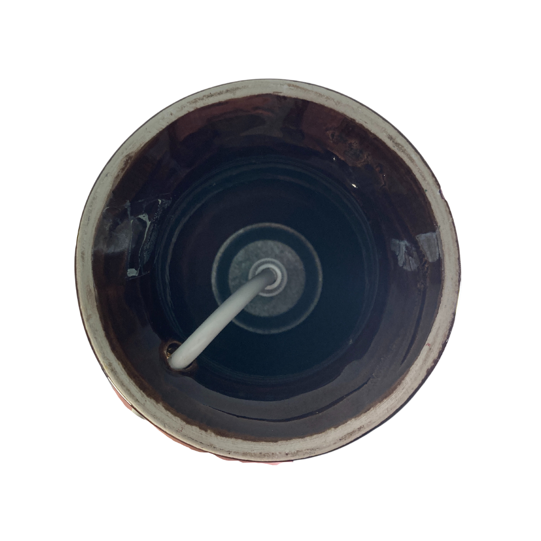 Cork and glass midcentury German desk or table lamp