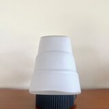 Pair of lamps in opaline glass and metal, 1980