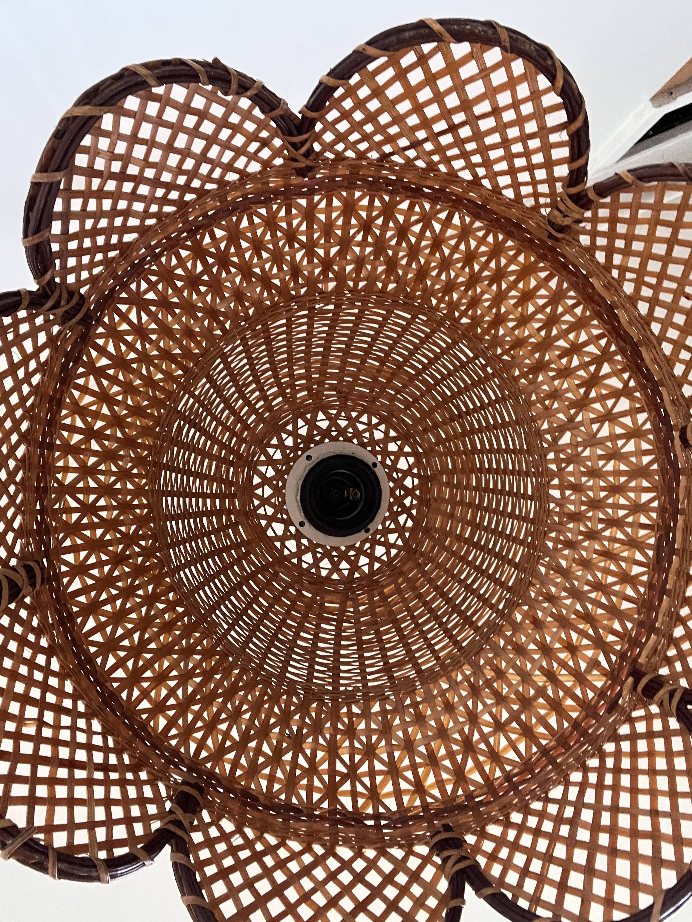 Wicker caning pendant light