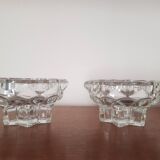 Set of 2 glass candle holders