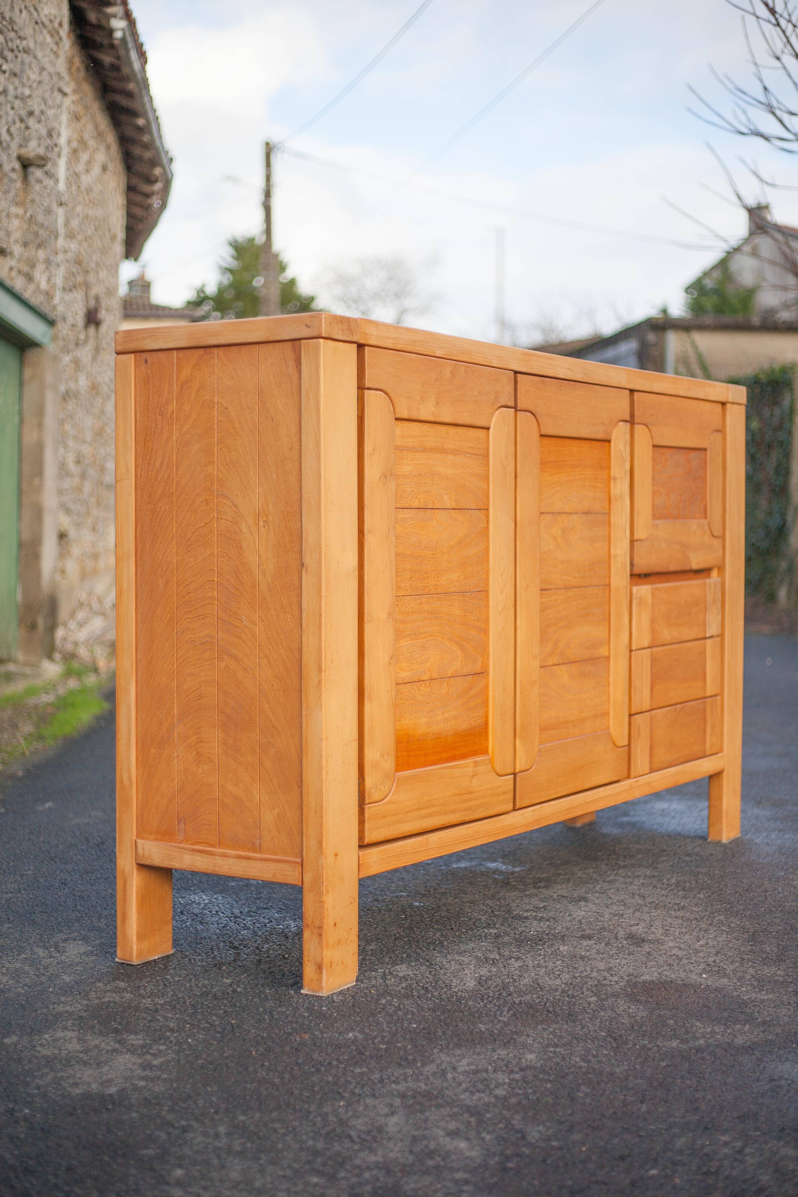 Solid wood sideboard from Regain, wooden storage unit, living room furniture, vintage furniture
