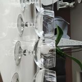 Set of 5 finely cut crystal ice / fruit cups with 2 frosted wheat cob patterns